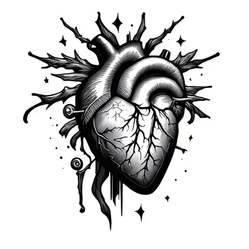mechanical heart dad tribute forearm sleeve tattoo tattoo design idea