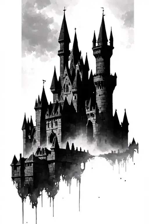 Dark souls 3 castle silhouette tattoo design idea