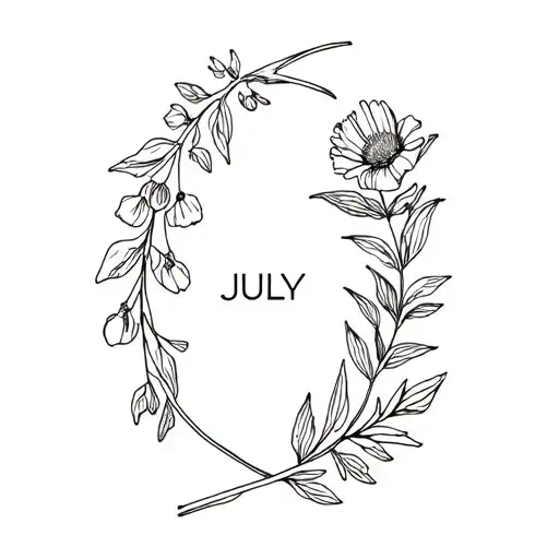 July and August birth flowers tattoo design idea