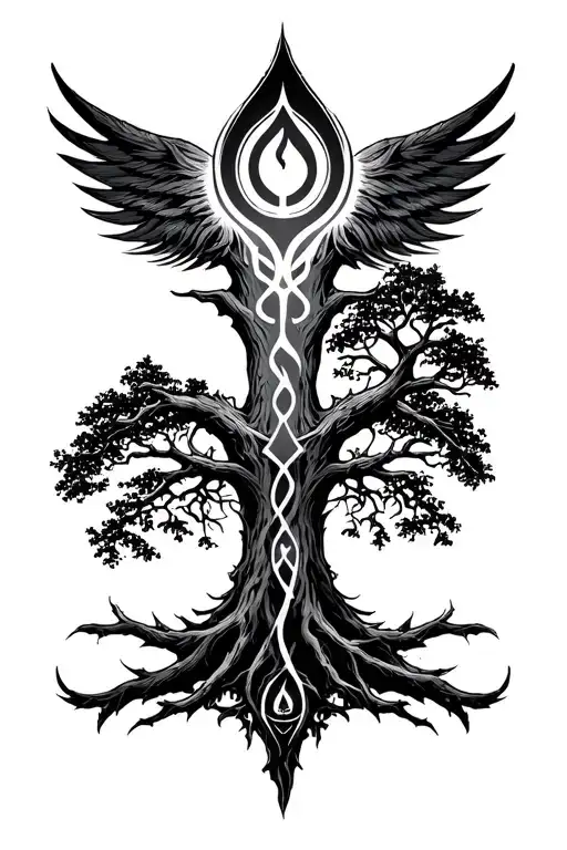 Norse Pagan symbolism including Yggdrasil tattoo design idea