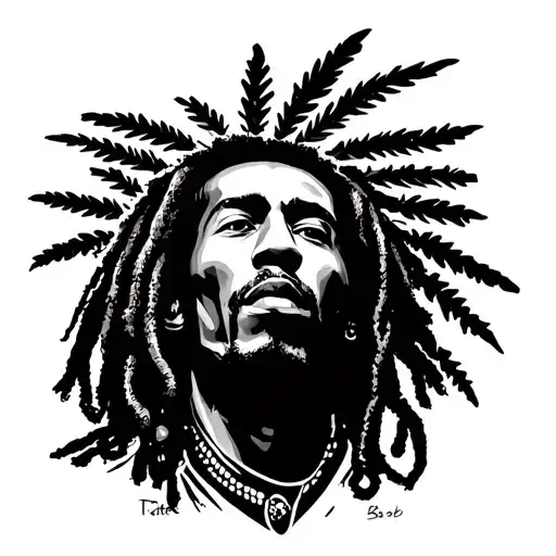 bob marley inspired without the traditional tattoo design idea