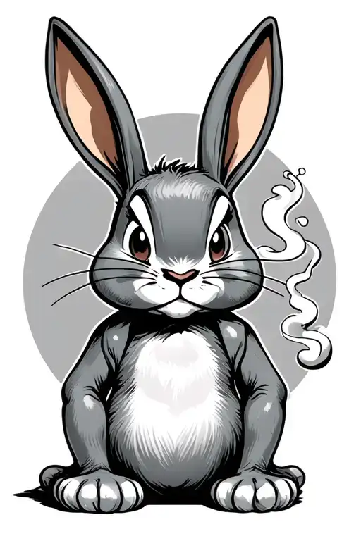 bugs bunny smoking tattoo design idea