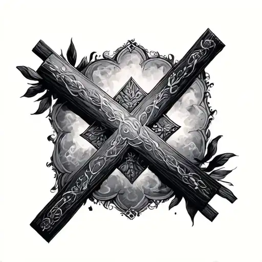 Romans 8:11 in the shape of a cross tattoo design idea