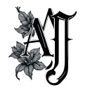 Aj Initials tattoo design idea