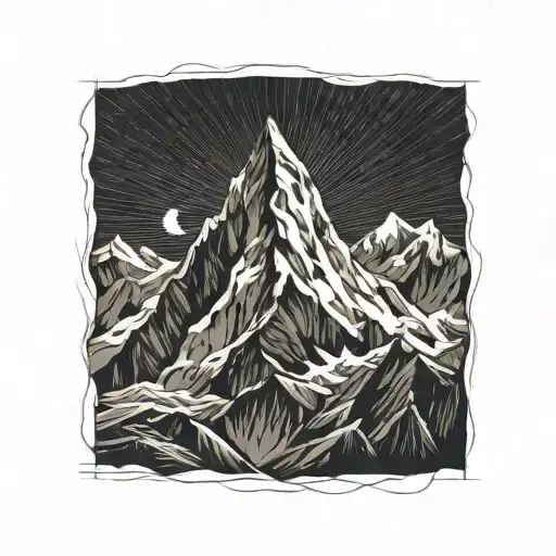 matterhorn mountain peak tattoo design idea