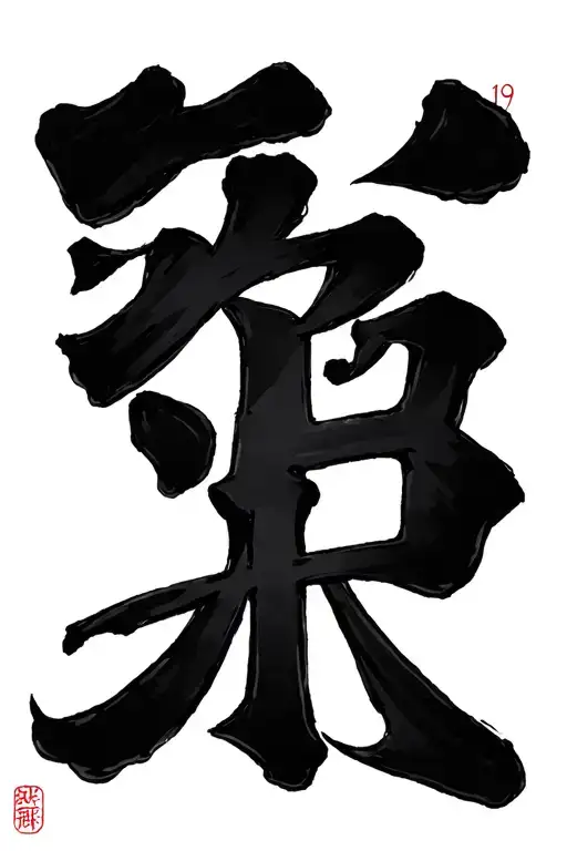 Japanese Kanji for "Family" (家族)Proverbs 17:17 scripture The number "9" tattoo design idea