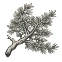juniper branch with a heart shape inside tattoo design idea