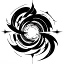 interstellar black hole tattoo design idea