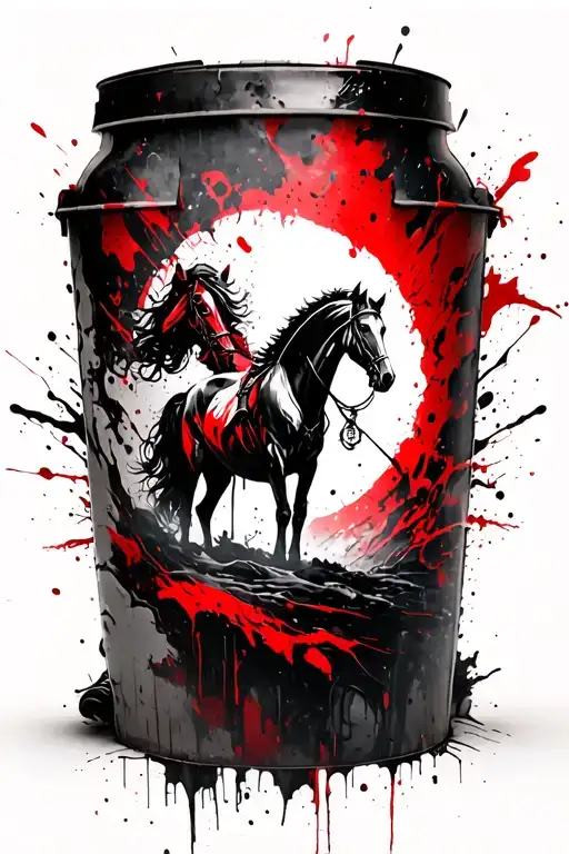 Darksiders Horseman standing tattoo design idea