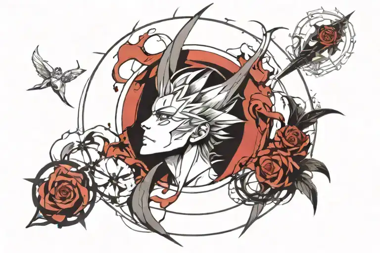 sketch on the theme of a vicious circle tattoo design idea