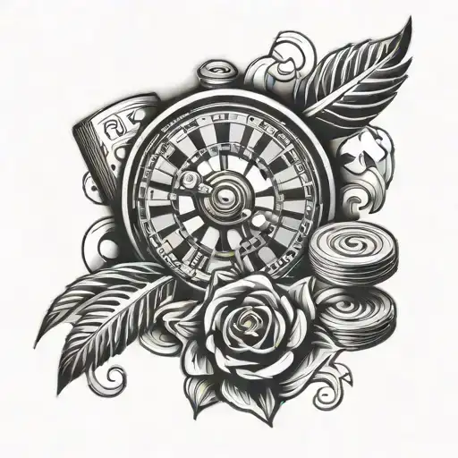 chicane roulette and bills tattoo design idea