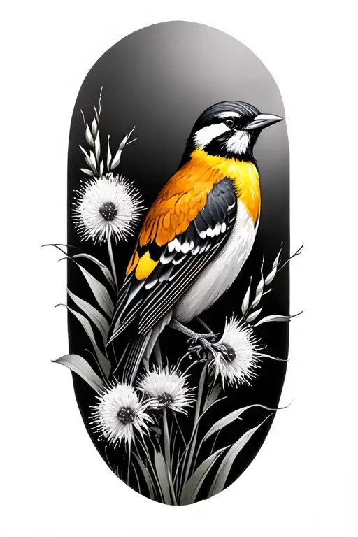 meadowlark and beargrass tattoo design idea