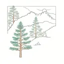 evergreen tree tattoo design idea
