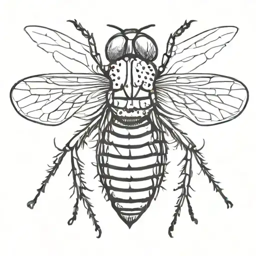 small fly tattoo for face, small, simple black and white, simple lines, under eye tattoo tattoo design idea