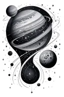 Minimalist and celestial style. Gemini Constellation, another planet fine line, insert 19, 7, 23, 1, 21.2 Navigation tattoo design idea