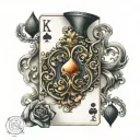 playing card game with triskel symbol tattoo design idea