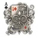 playing card game with triskel symbol tattoo design idea