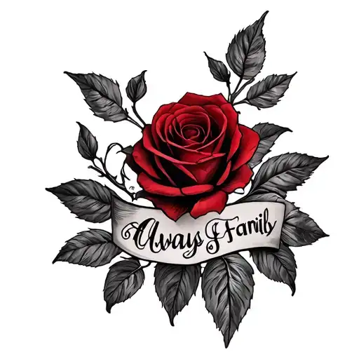 harry potter always, family, red rose tattoo design idea