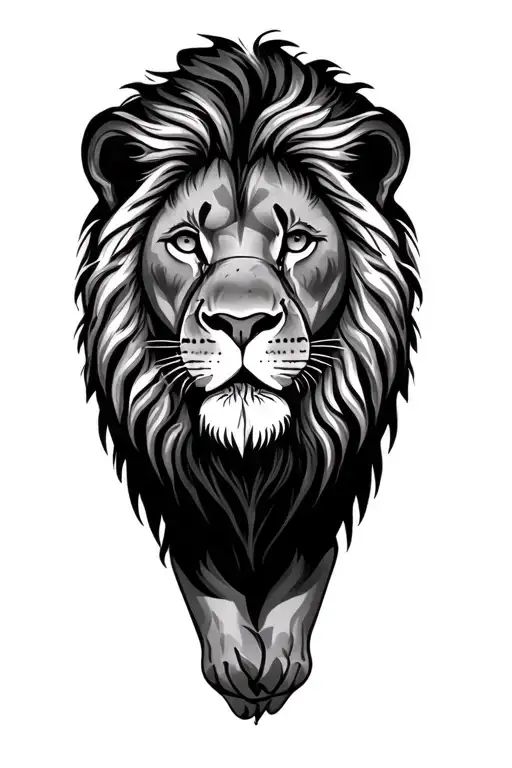 Lion with Roads. the road is abreviation for Rebecca , Oreo , Asher, Daymond Scott. it is a family tattoo  tattoo design idea