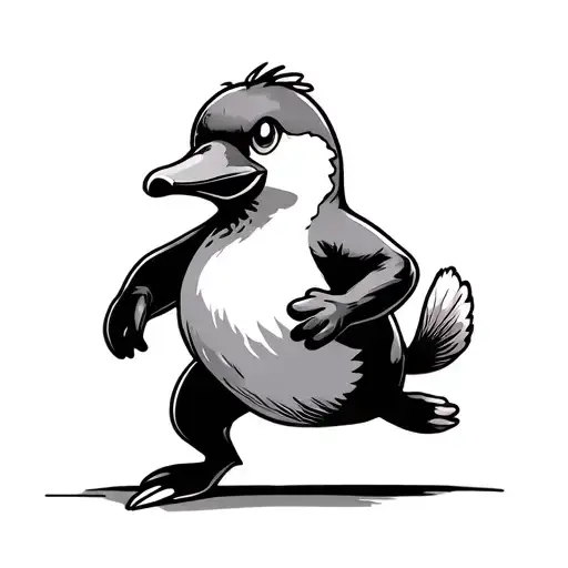 psyduck running tattoo design idea