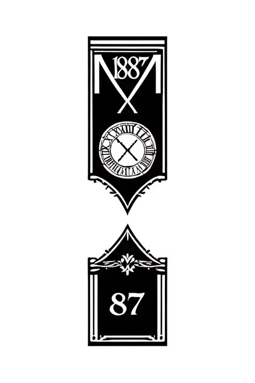 1987 or 87 in Roman numerals tattoo design idea