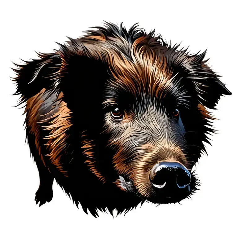 wild boar ,dog tattoo design idea