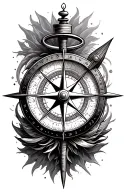compass surrounded tattoo design idea