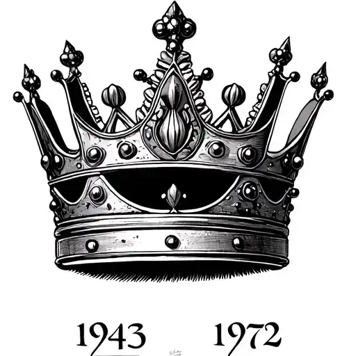 A crown with the birth dates of my grandmother and my mother: 1943, 1972. tattoo design idea