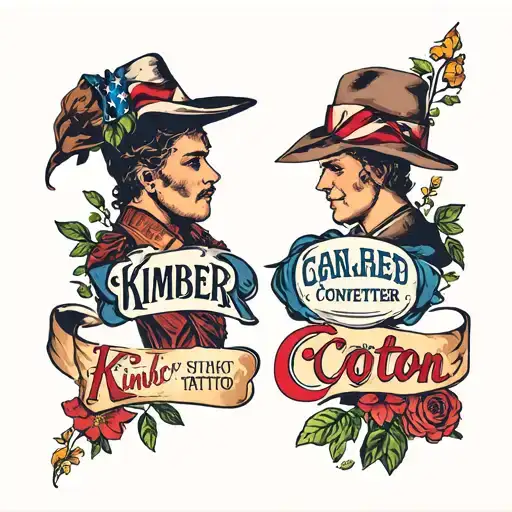 kimber and Colton just names together  tattoo design idea