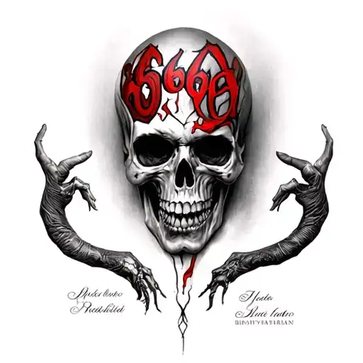 666 tattoo design idea