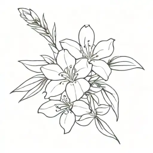 oleander flower tattoo design idea