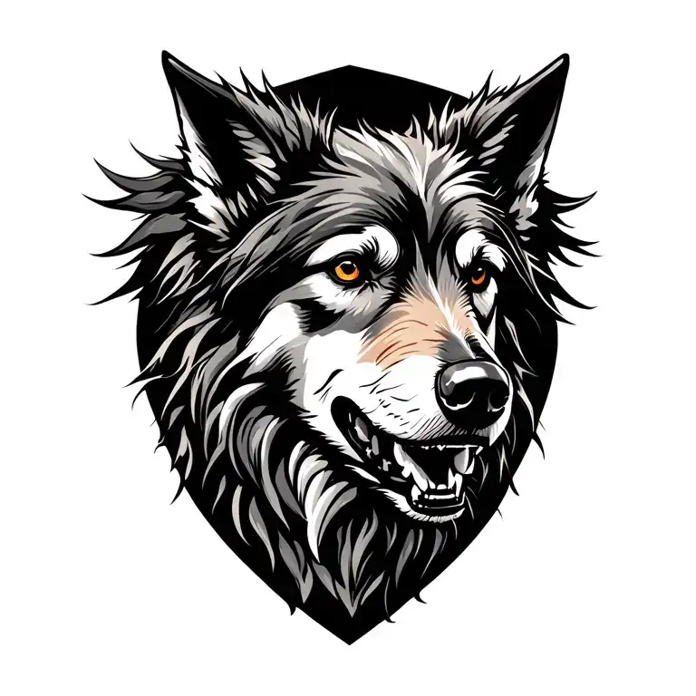 Cerberus as a Wolfhound tattoo design idea