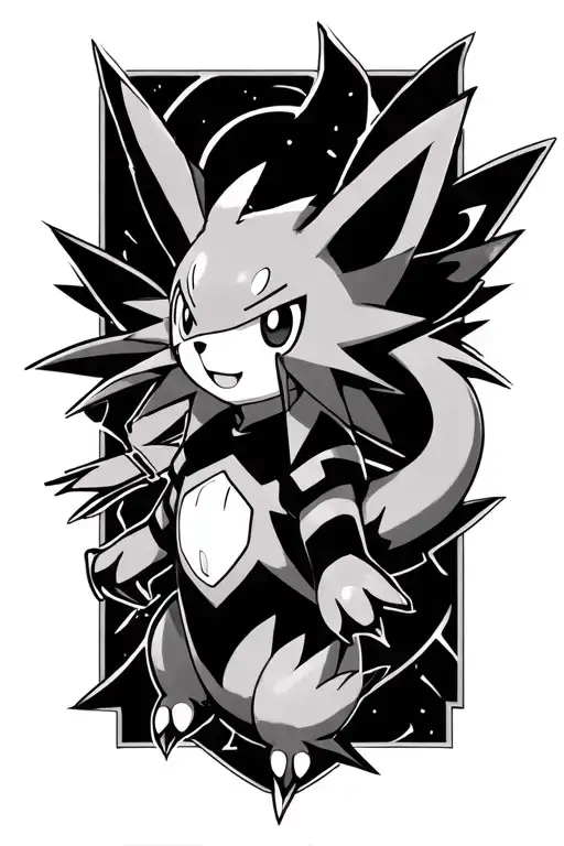 Pokemon, Digimon, Yugioh, naruto, one piece featuring tattoo design idea