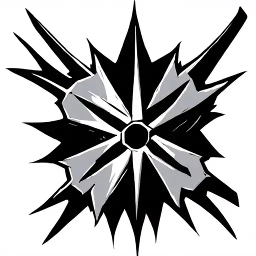 5 pointed Shuriken shoulder tattoo design combining ninja tattoo design idea