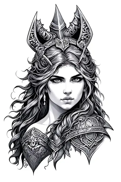 norse goddess freya tattoo design idea