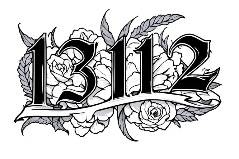 1312 written tattoo design idea