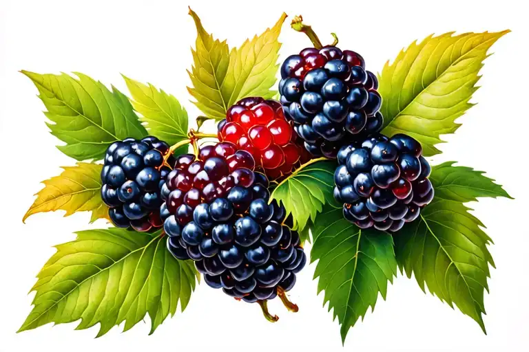 blackberry fruit tree branch  tattoo design idea