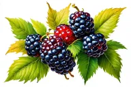 blackberry fruit tree branch  tattoo design idea