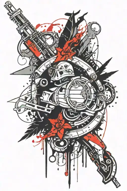 usmc trash polka style tattoo tattoo design idea