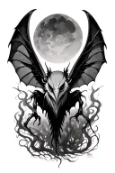 simple mothman tattoo design idea