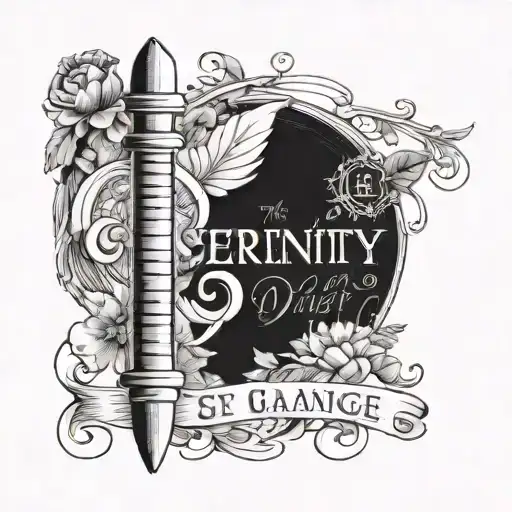 serenity prayer written with 2 tally marks tattoo design idea