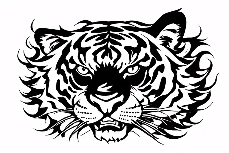 4th Juli Male Tiger chinese zodiac sign tattoo design idea