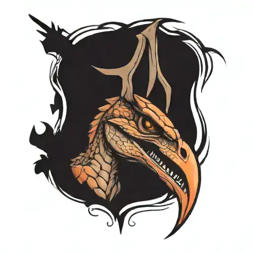 raptor pinup tattoo design idea