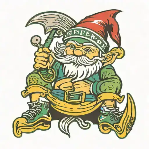 green bay packers gnome tattoo design idea