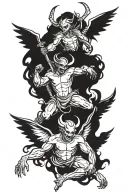 Let the devil kill the angel tattoo design idea