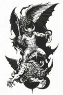 Let the devil kill the angel tattoo design idea