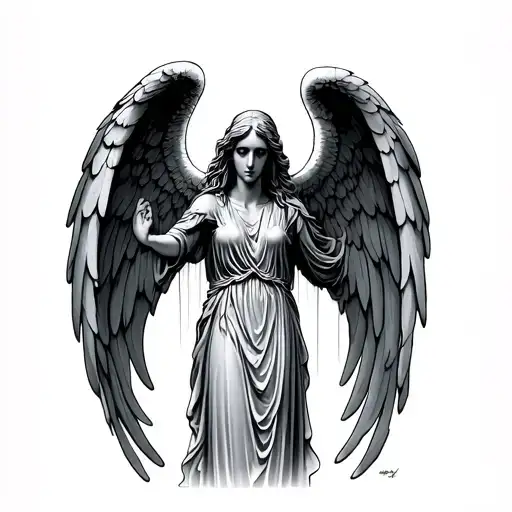 Weeping Angel tattoo design idea