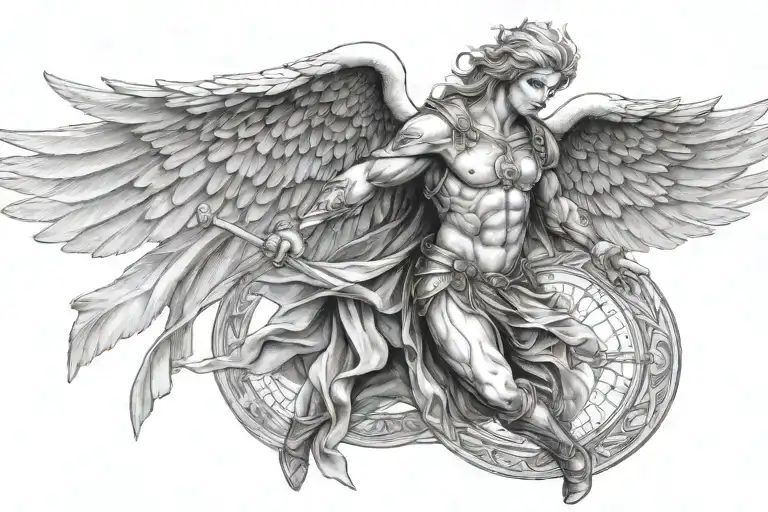 Archangel Uriel tattoo design idea