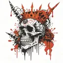 King of Death Skull and Demon tattoo design idea