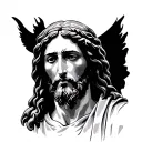 jesus looking tattoo design idea